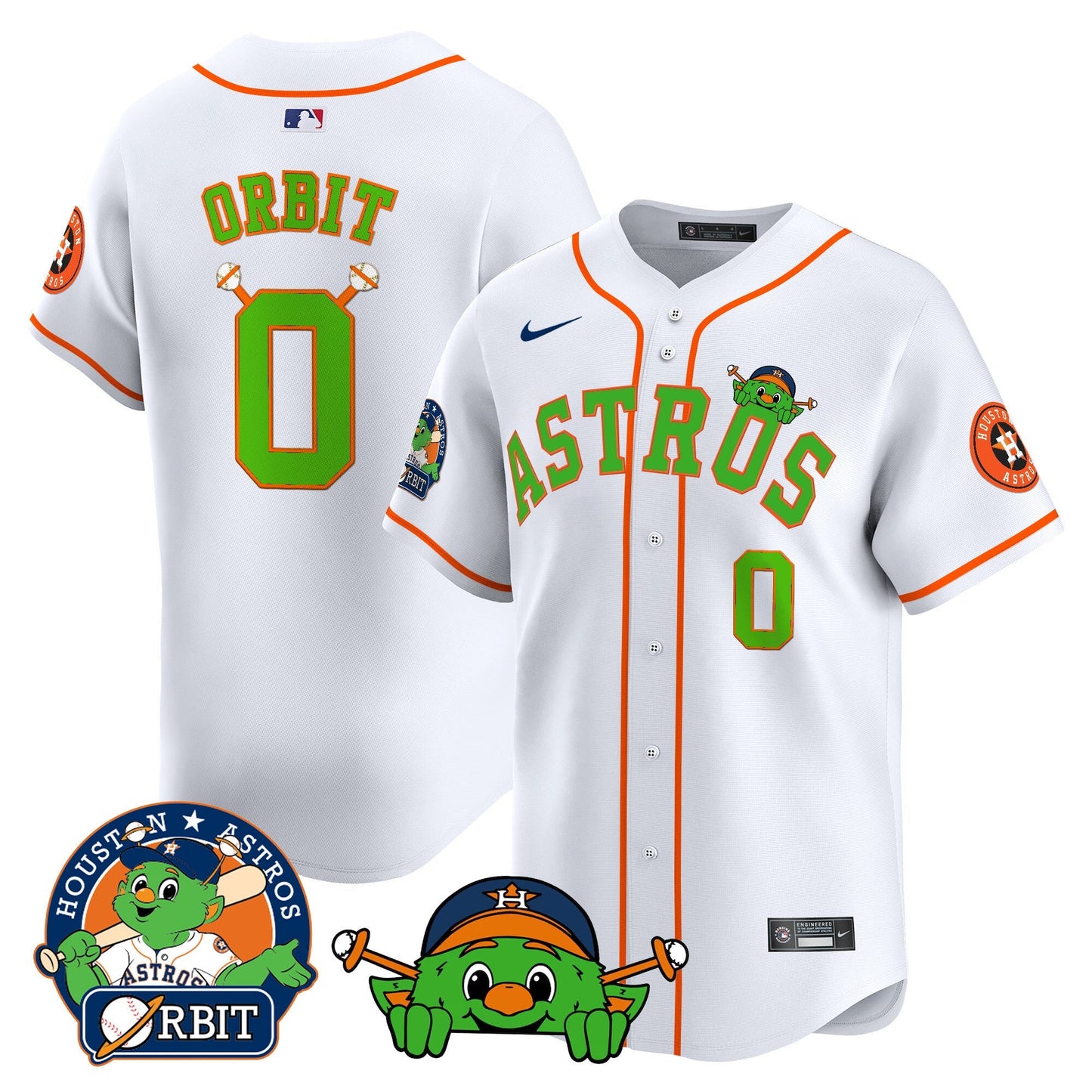 Men's Astros Orbit Patch Vapor Premier Limited Jersey V3 - All Stitched