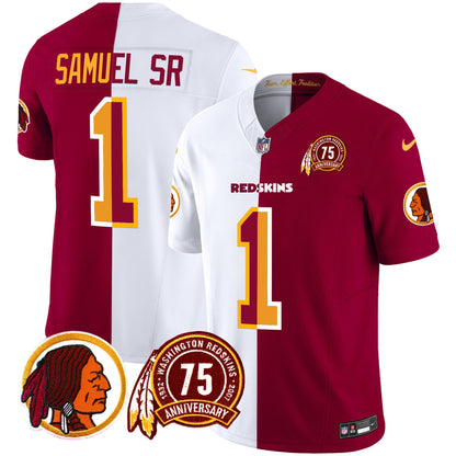 Men's Washington Redskins 75th Patch Throwback Vapor Limited Jersey - All Stitched