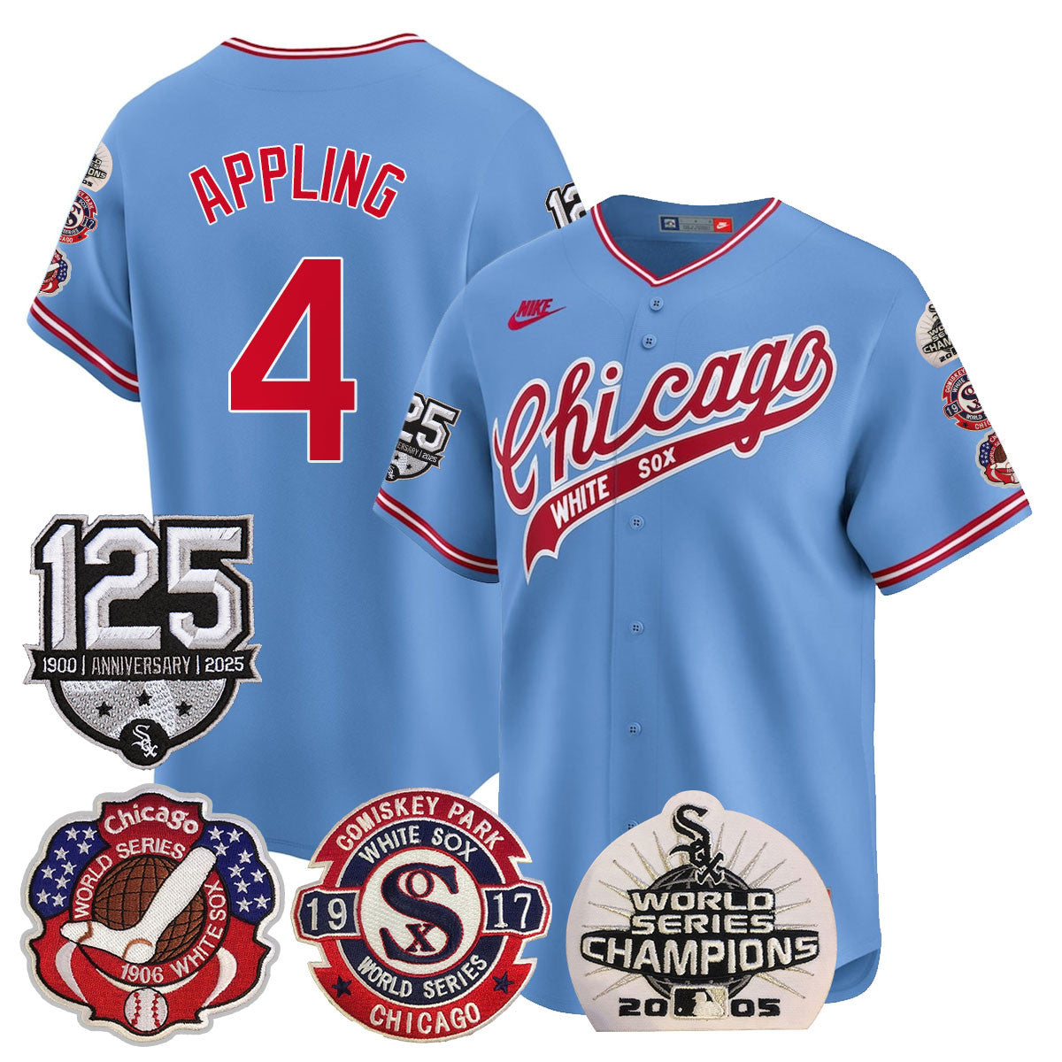 Men's Chicago White Sox 125th Anniversary - World Series Champions Jersey - All Stitched