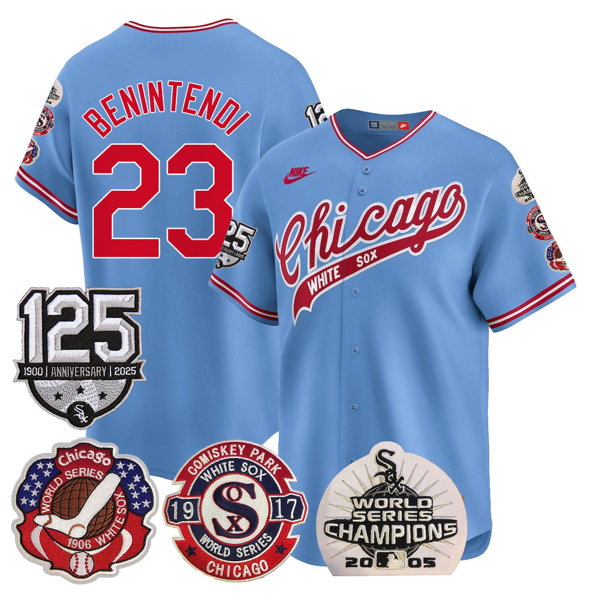 Men's Chicago White Sox 125th Anniversary - World Series Champions Jersey - All Stitched