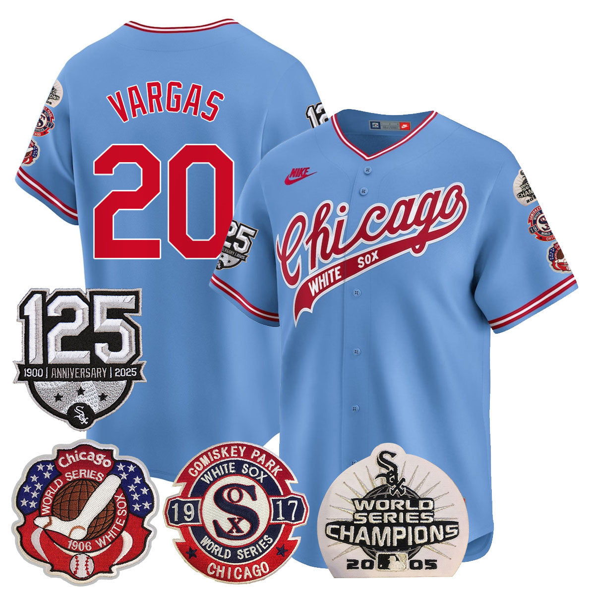 Men's Chicago White Sox 125th Anniversary - World Series Champions Jersey - All Stitched