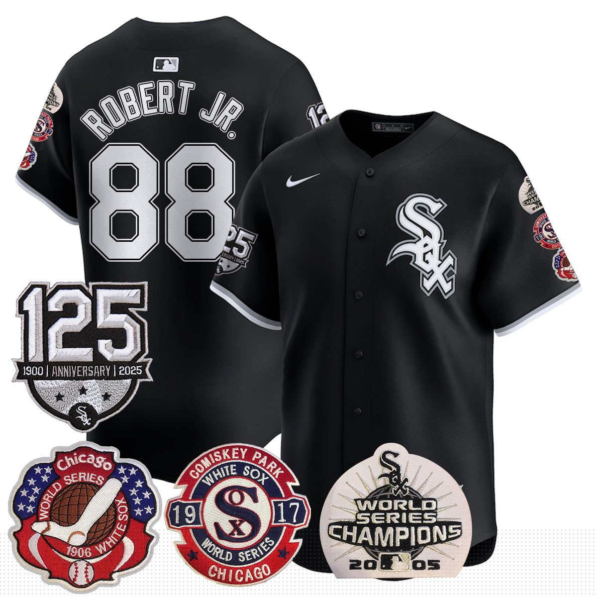 Men's Chicago White Sox 125th Anniversary - World Series Champions Jersey - All Stitched