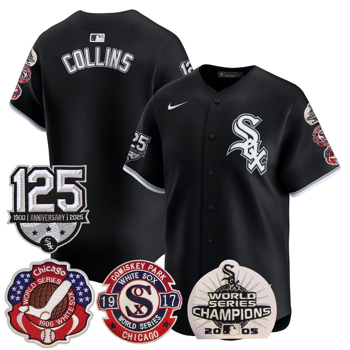 Men's Chicago White Sox 125th Anniversary - World Series Champions Jersey - All Stitched
