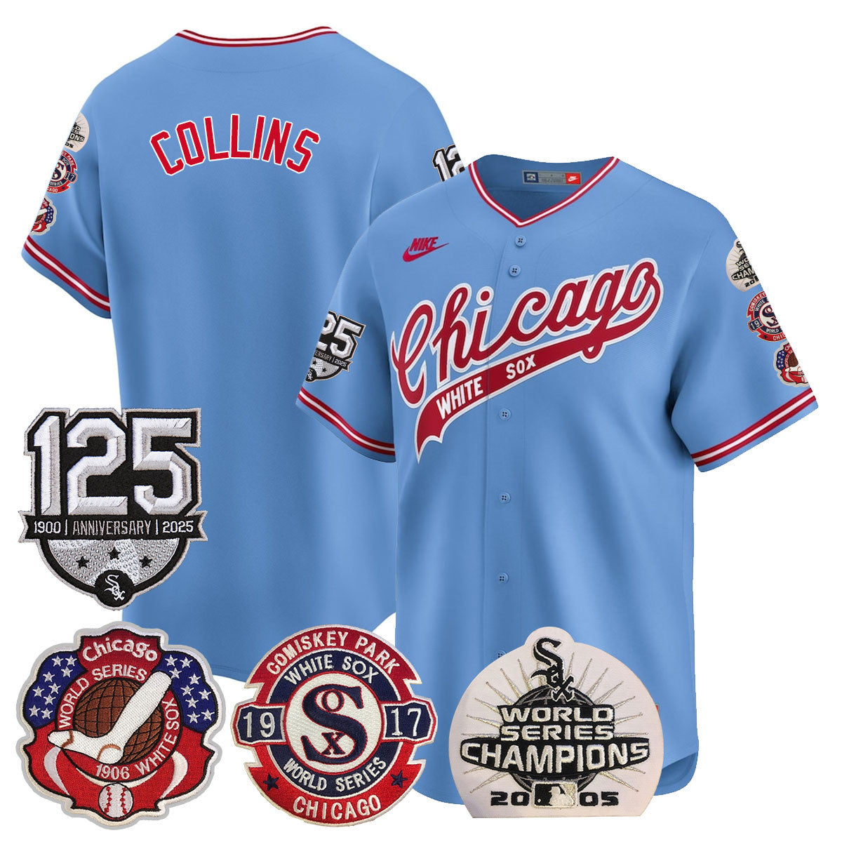Men's Chicago White Sox 125th Anniversary - World Series Champions Jersey - All Stitched