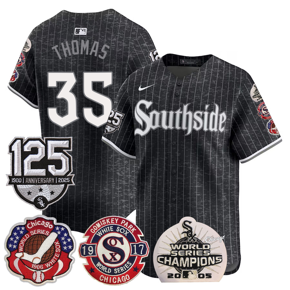 Men's Chicago White Sox 125th Anniversary - World Series Champions Jersey - All Stitched