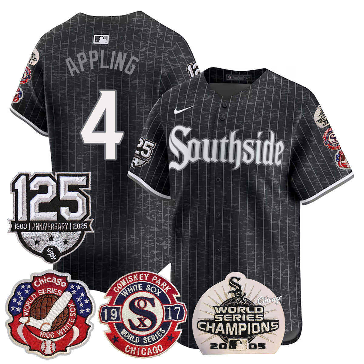 Men's Chicago White Sox 125th Anniversary - World Series Champions Jersey - All Stitched