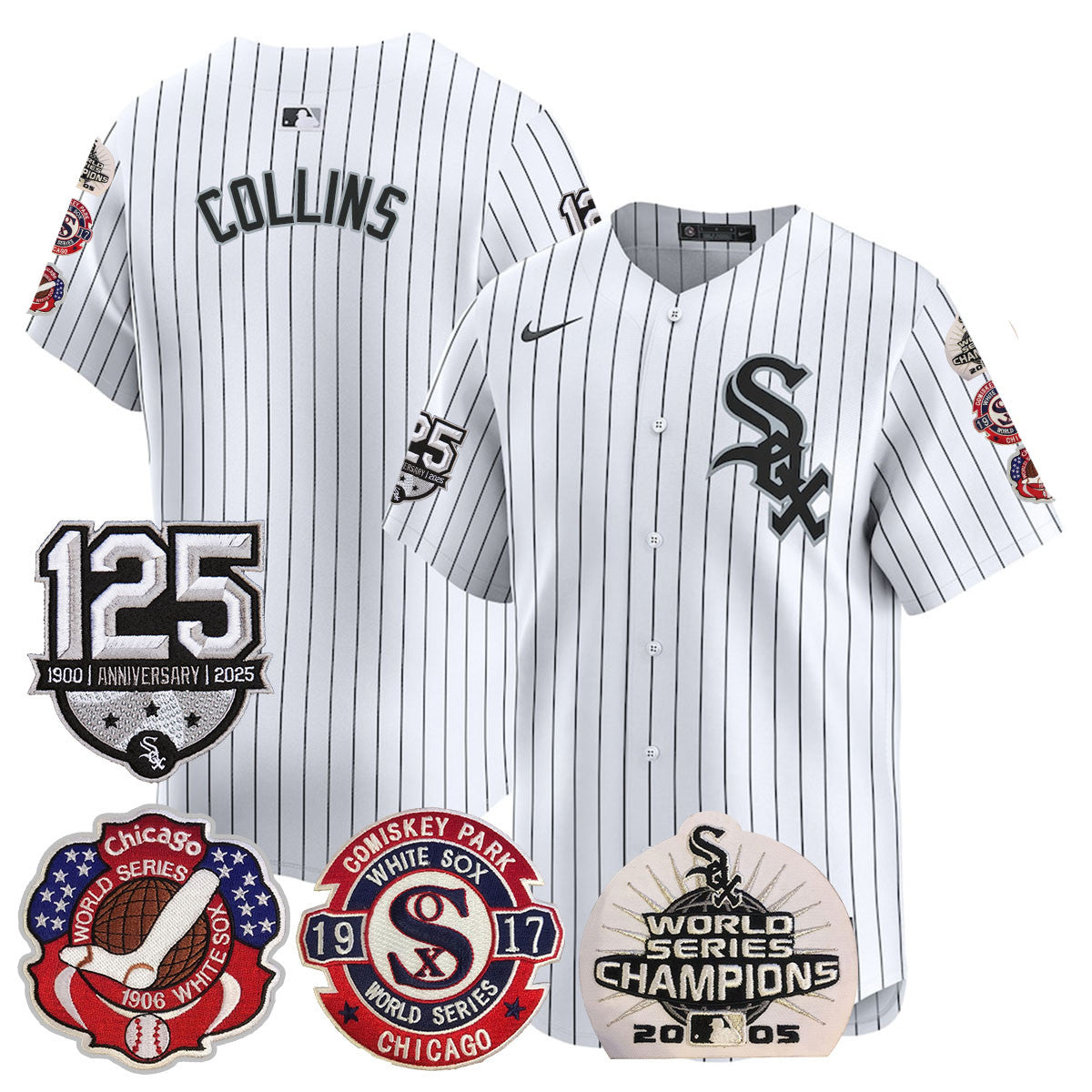 Men's Chicago White Sox 125th Anniversary - World Series Champions Jersey - All Stitched