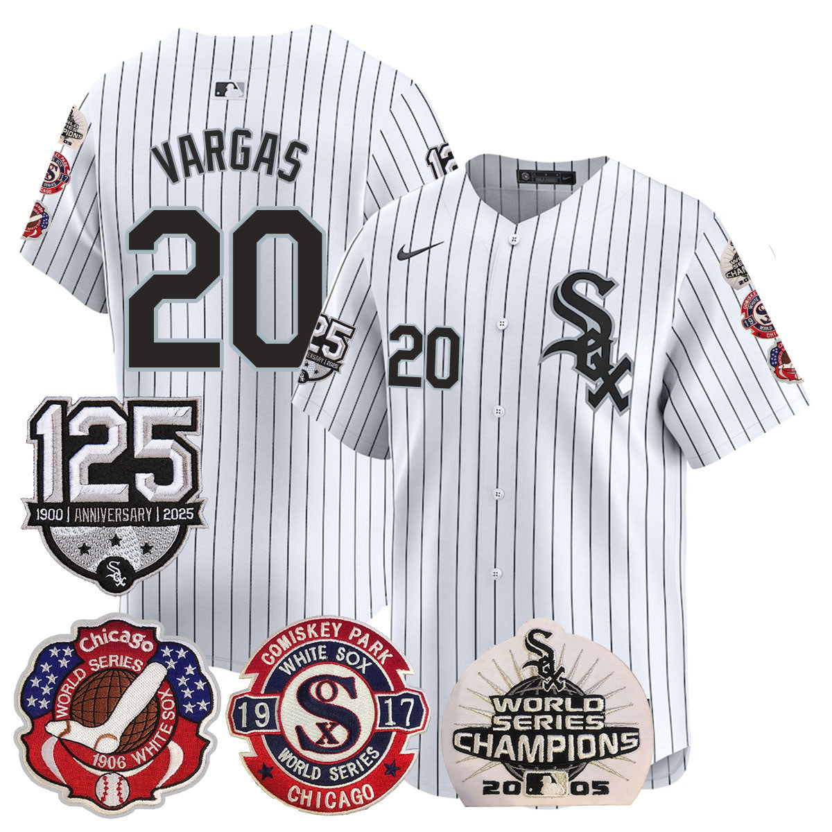 Men's Chicago White Sox 125th Anniversary - World Series Champions Jersey - All Stitched