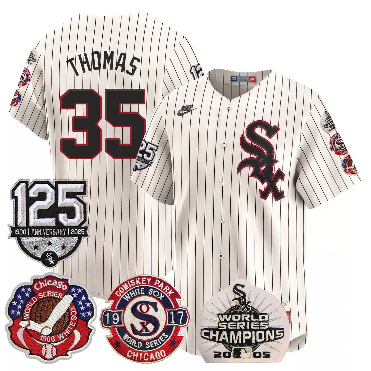 Men's Chicago White Sox 125th Anniversary - World Series Champions Jersey - All Stitched