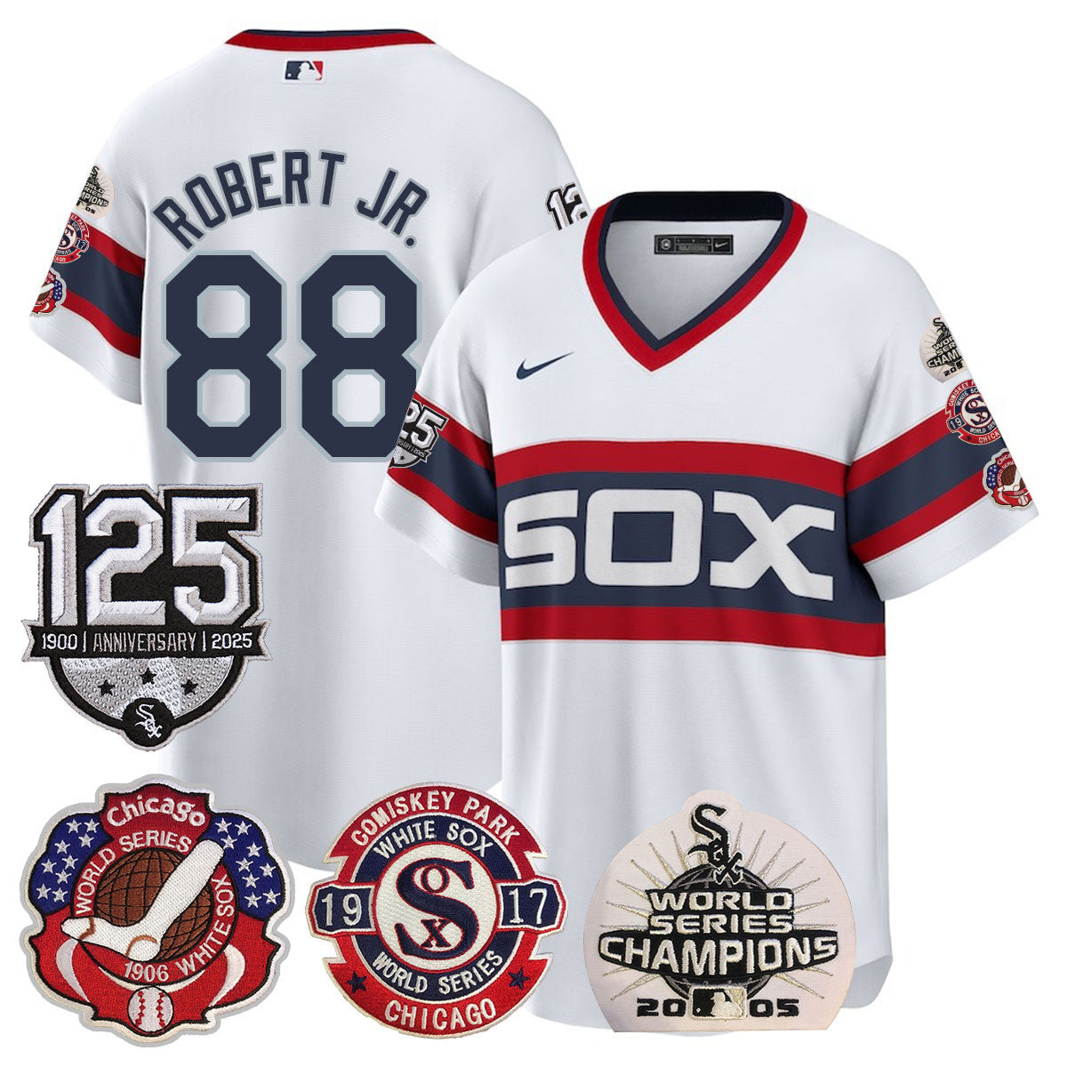 Men's Chicago White Sox 125th Anniversary - World Series Champions Jersey - All Stitched