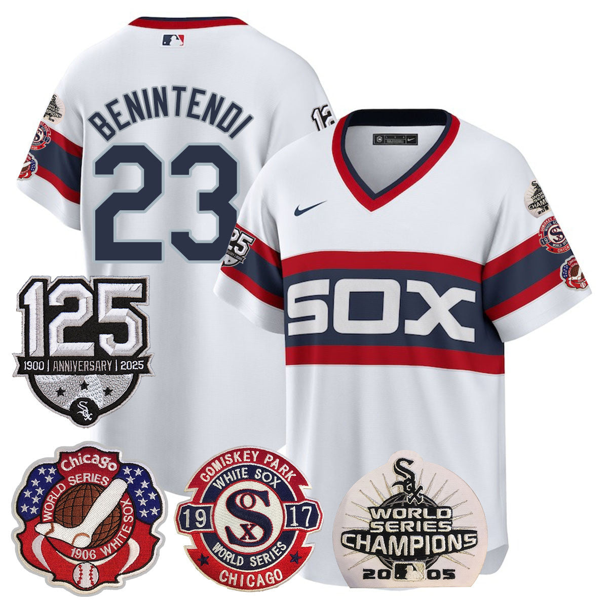 Men's Chicago White Sox 125th Anniversary - World Series Champions Jersey - All Stitched