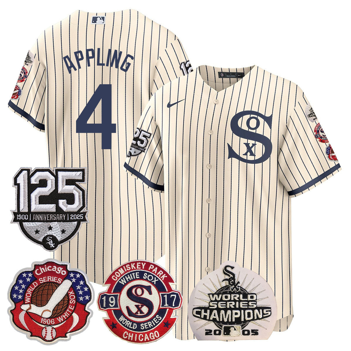 Men's Chicago White Sox 125th Anniversary - World Series Champions Jersey - All Stitched