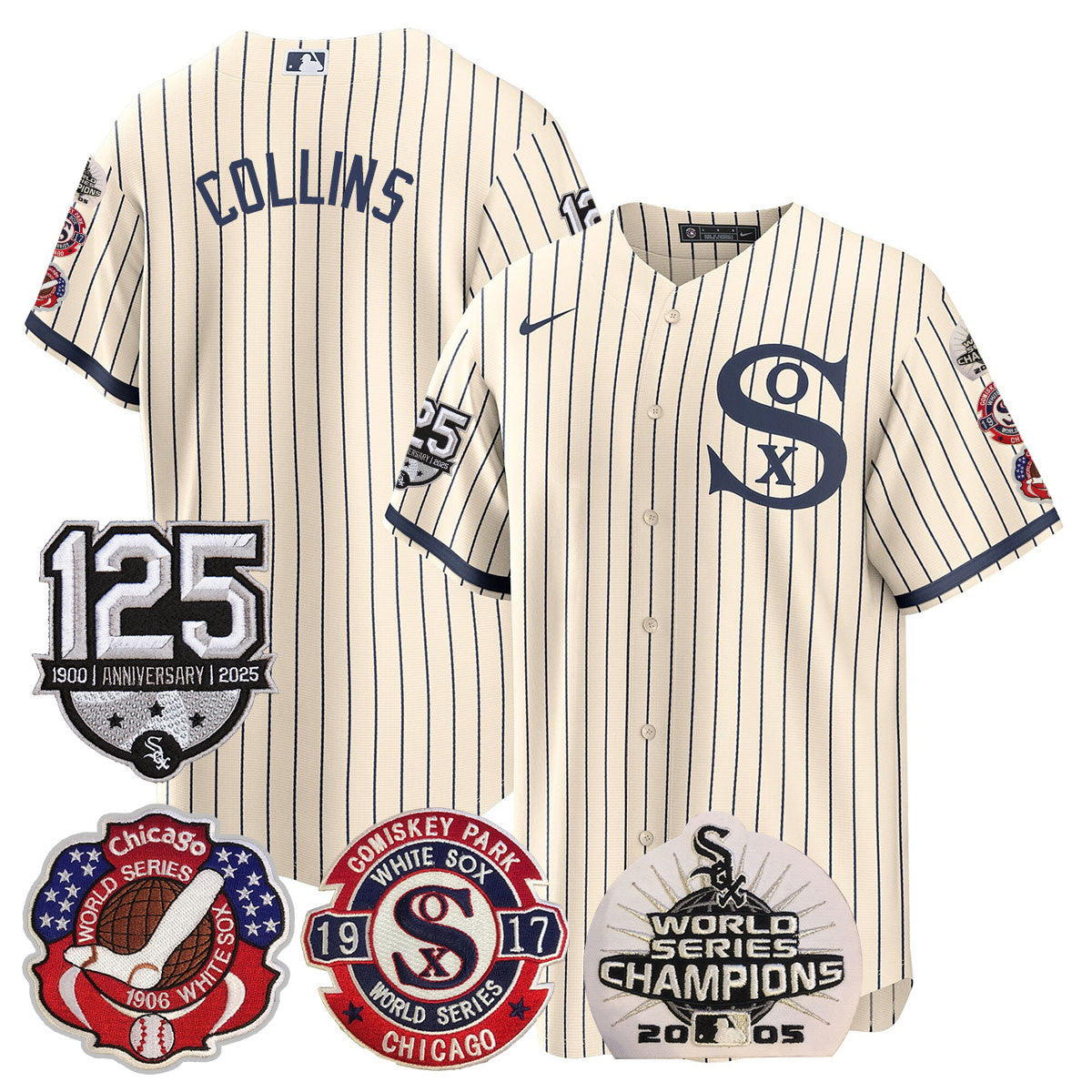 Men's Chicago White Sox 125th Anniversary - World Series Champions Jersey - All Stitched