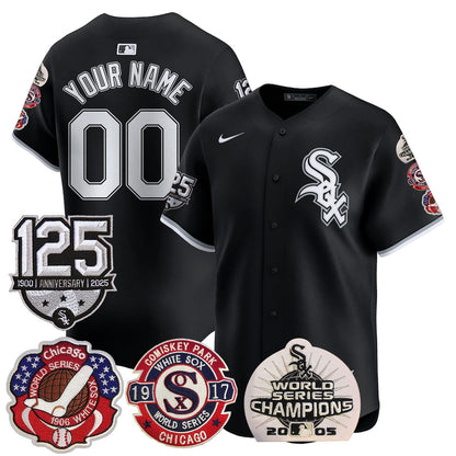 Custom Chicago White Sox 125th Anniversary - World Series Champions Jersey - All Stitched