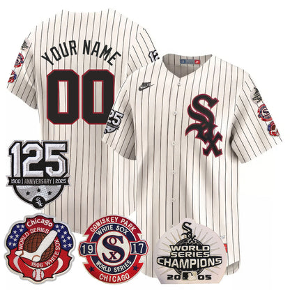 Custom Chicago White Sox 125th Anniversary - World Series Champions Jersey - All Stitched