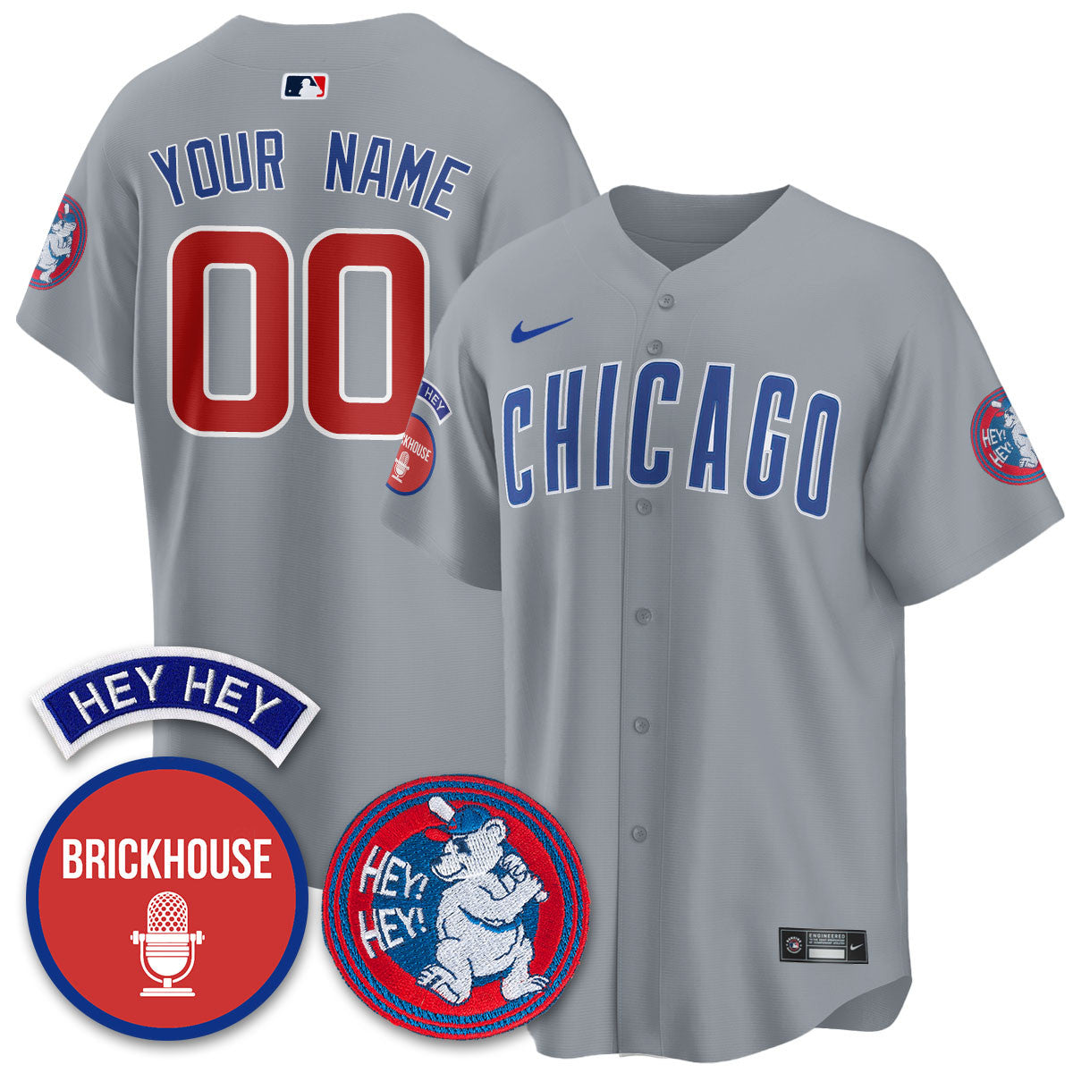 Custom Gender/Name Chicago Cubs Limited Jersey - Jack Brickhouse "Hey Hey" Patch - All Stitched