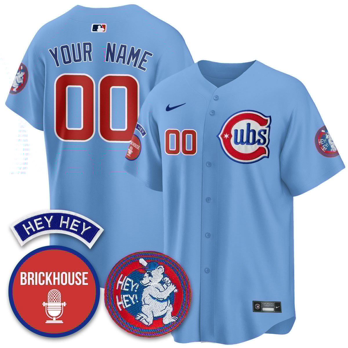 Custom Gender/Name Chicago Cubs Limited Jersey - Jack Brickhouse "Hey Hey" Patch - All Stitched