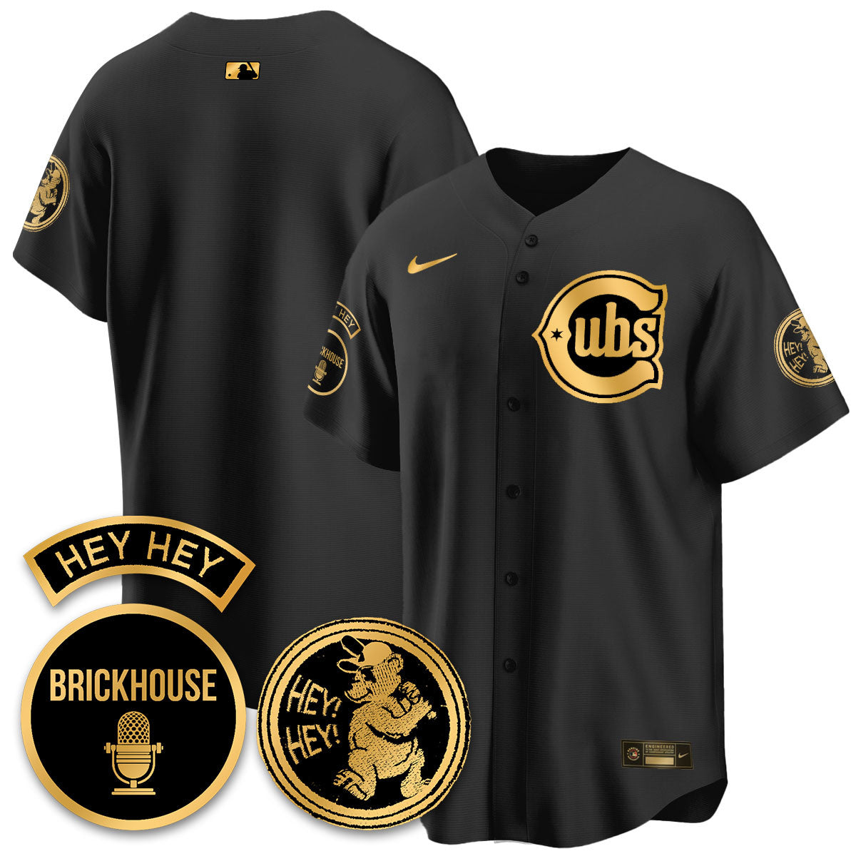Men's Chicago Cubs Limited Jersey - Jack Brickhouse "Hey Hey" Patch - All Stitched