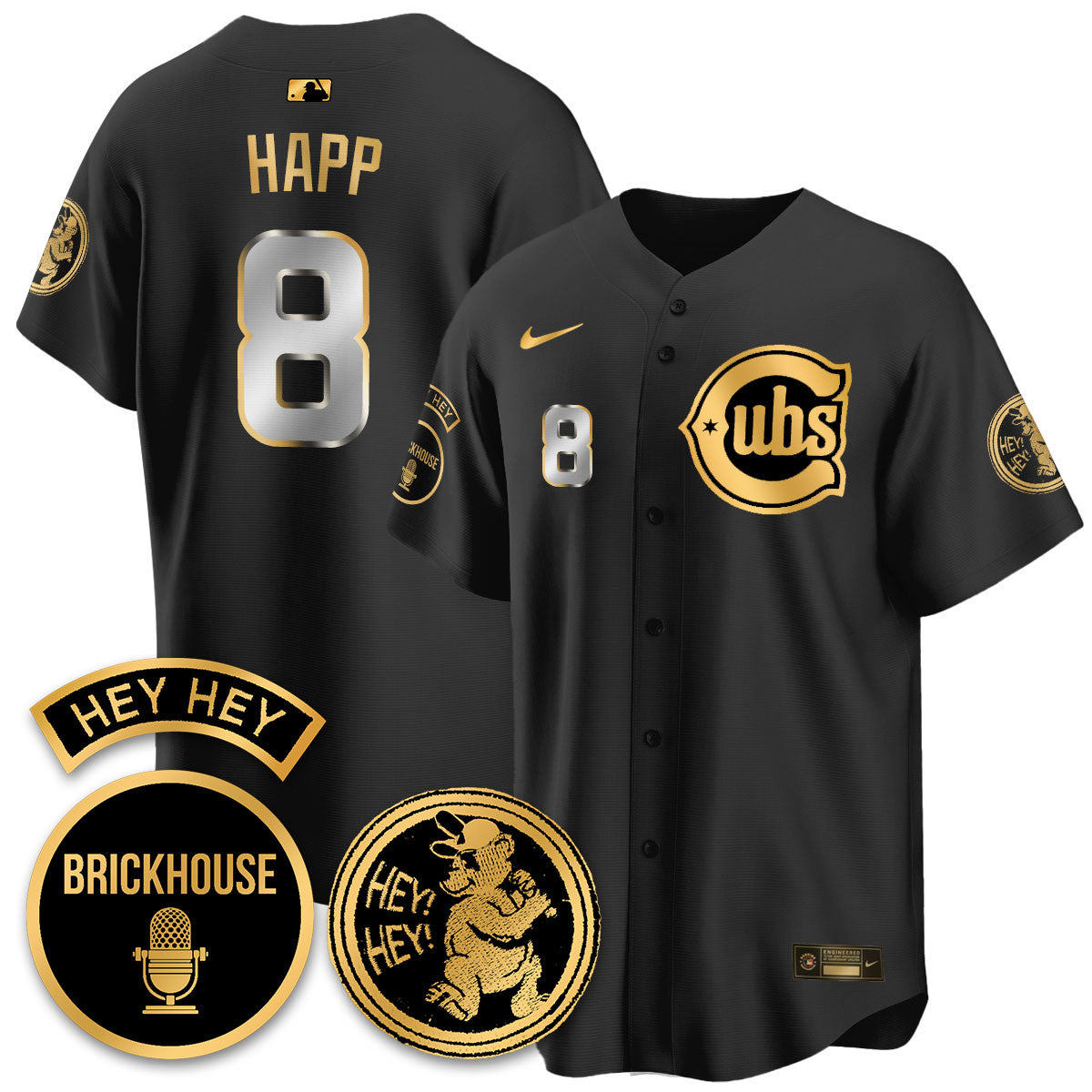 Men's Chicago Cubs Limited Jersey - Jack Brickhouse "Hey Hey" Patch - All Stitched