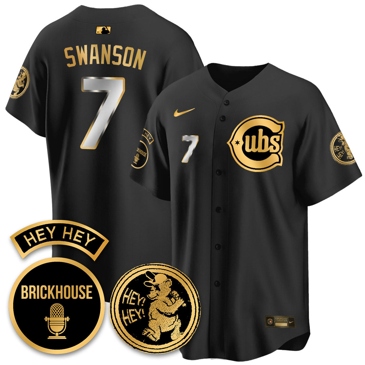 Men's Chicago Cubs Limited Jersey - Jack Brickhouse "Hey Hey" Patch - All Stitched