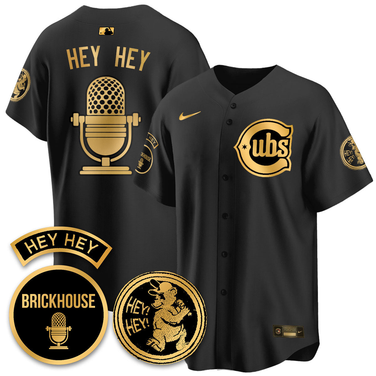 Men's Chicago Cubs Limited Jersey - Jack Brickhouse "Hey Hey" Patch - All Stitched