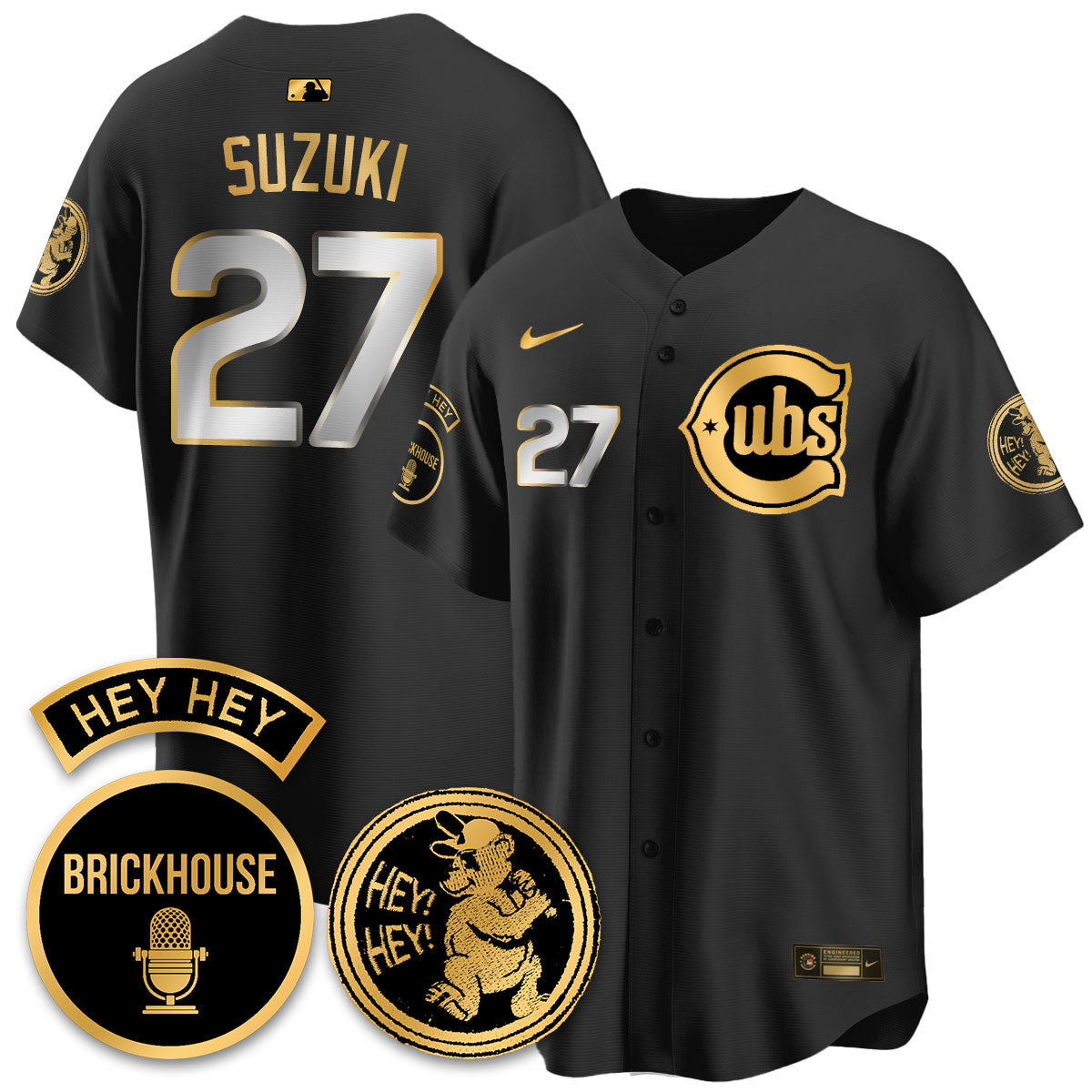 Men's Chicago Cubs Limited Jersey - Jack Brickhouse "Hey Hey" Patch - All Stitched