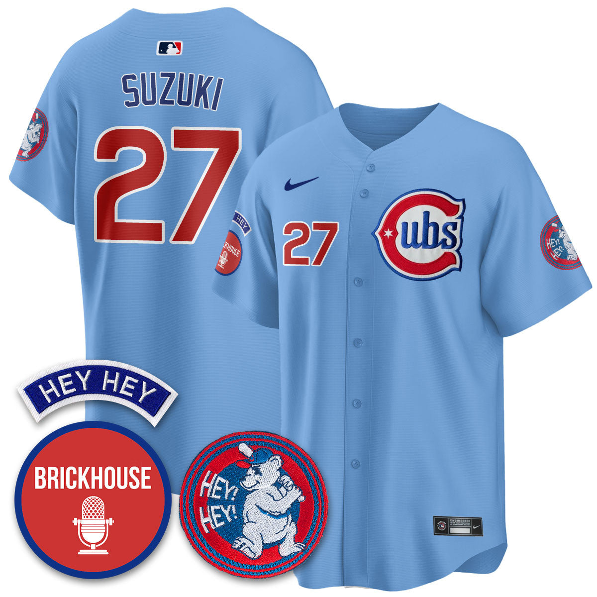 Men's Chicago Cubs Limited Jersey - Jack Brickhouse "Hey Hey" Patch - All Stitched