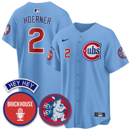 Men's Chicago Cubs Limited Jersey - Jack Brickhouse "Hey Hey" Patch - All Stitched