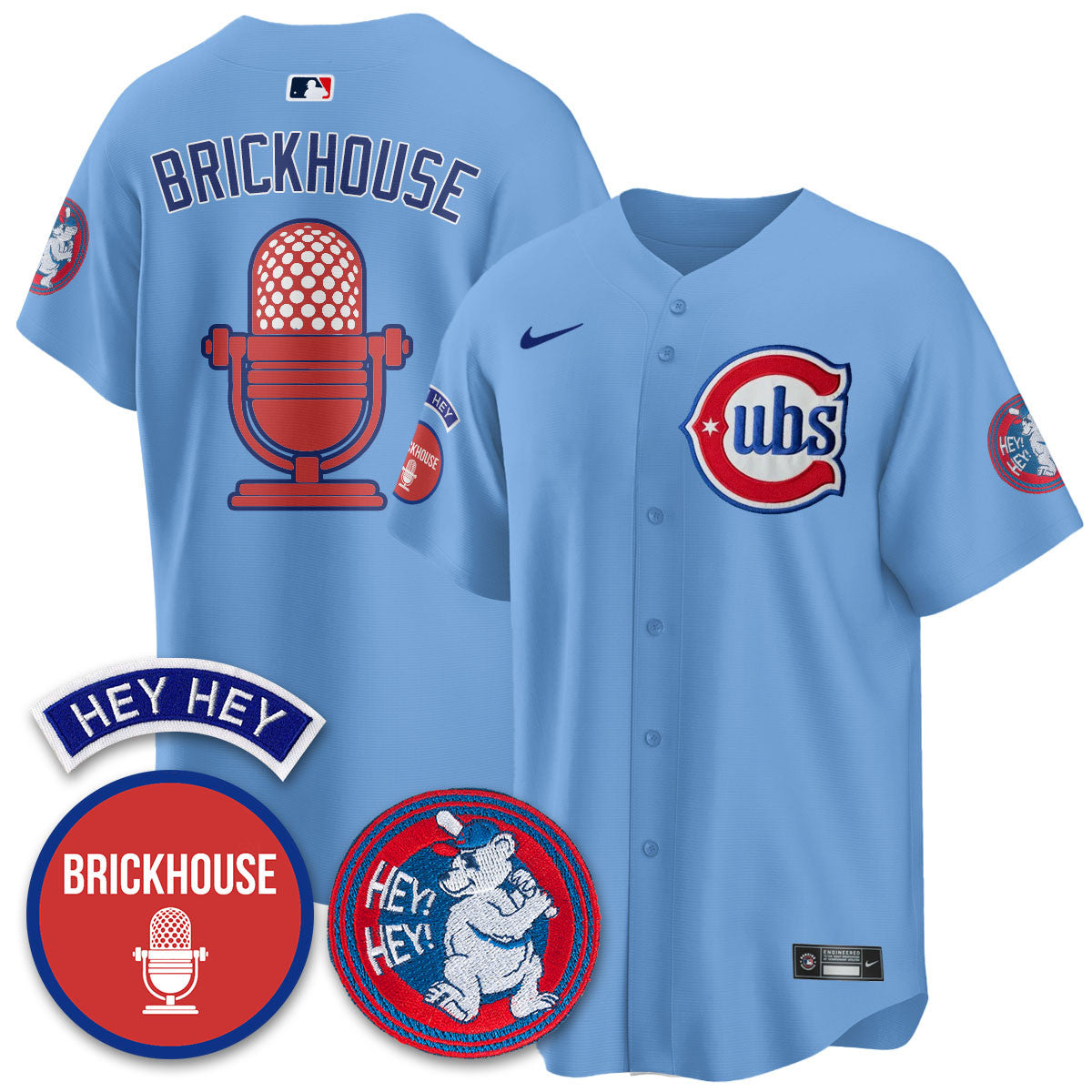 Men's Chicago Cubs Limited Jersey - Jack Brickhouse "Hey Hey" Patch - All Stitched