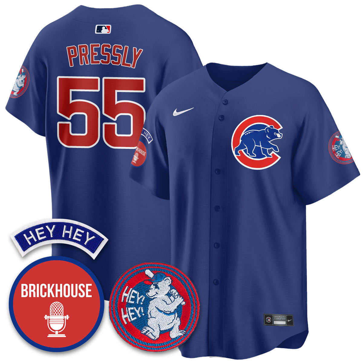 Men's Chicago Cubs Limited Jersey - Jack Brickhouse "Hey Hey" Patch - All Stitched