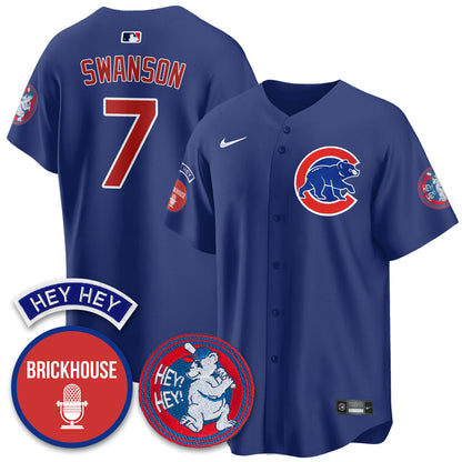 Men's Chicago Cubs Limited Jersey - Jack Brickhouse "Hey Hey" Patch - All Stitched