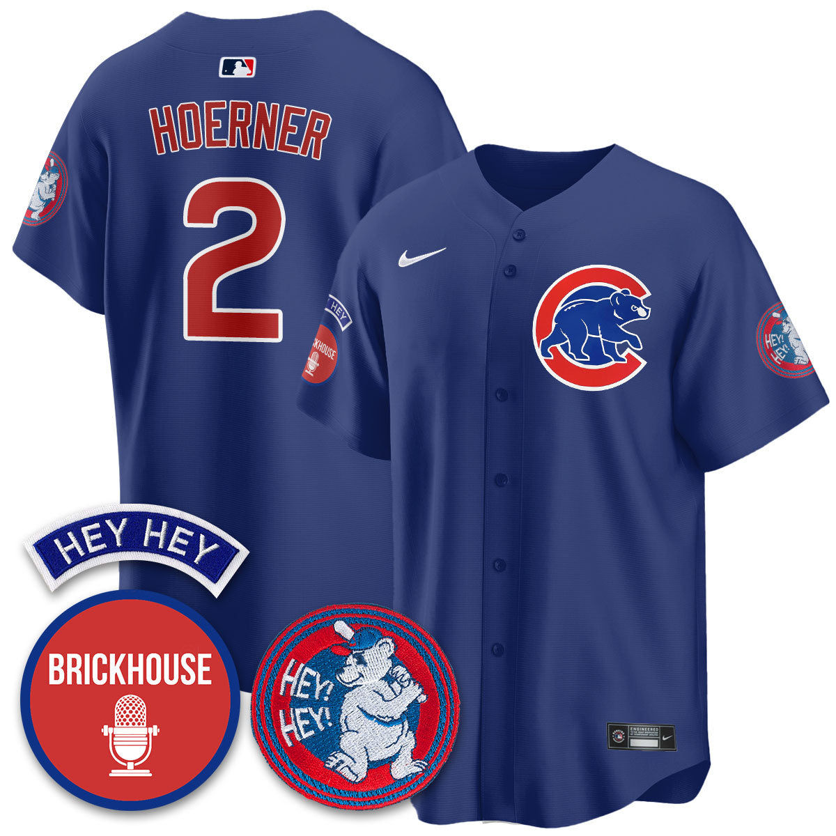 Men's Chicago Cubs Limited Jersey - Jack Brickhouse "Hey Hey" Patch - All Stitched