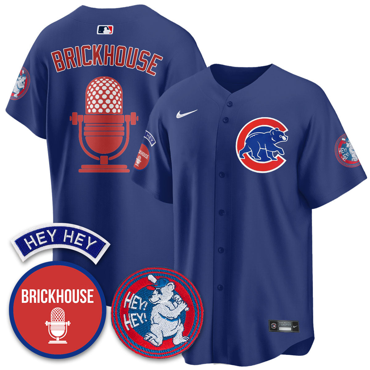 Men's Chicago Cubs Limited Jersey - Jack Brickhouse "Hey Hey" Patch - All Stitched