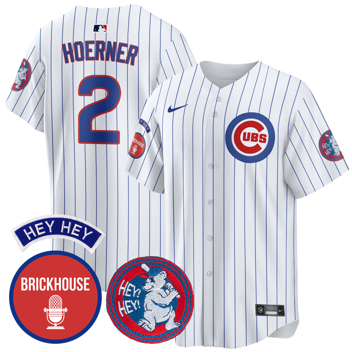 Men's Chicago Cubs Limited Jersey - Jack Brickhouse "Hey Hey" Patch - All Stitched