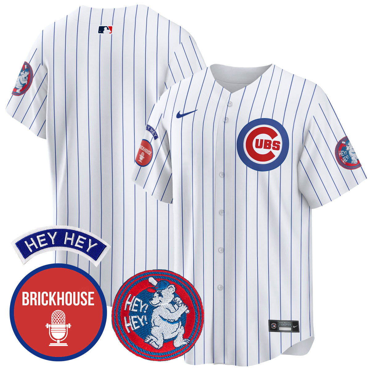 Men's Chicago Cubs Limited Jersey - Jack Brickhouse "Hey Hey" Patch - All Stitched