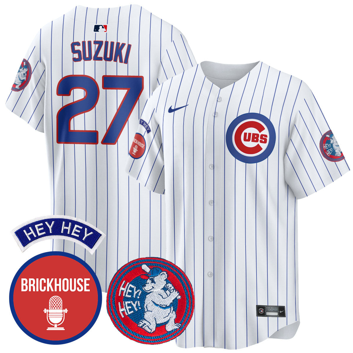 Men's Chicago Cubs Limited Jersey - Jack Brickhouse "Hey Hey" Patch - All Stitched