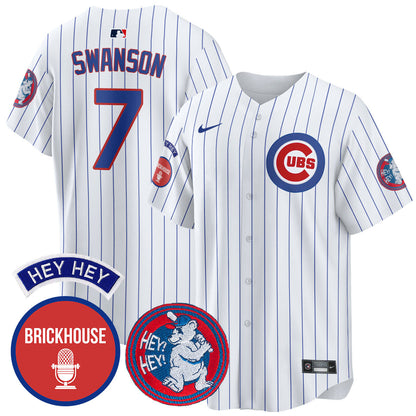 Men's Chicago Cubs Limited Jersey - Jack Brickhouse "Hey Hey" Patch - All Stitched