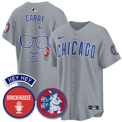 Men's Chicago Cubs Limited Jersey - Jack Brickhouse "Hey Hey" Patch - All Stitched
