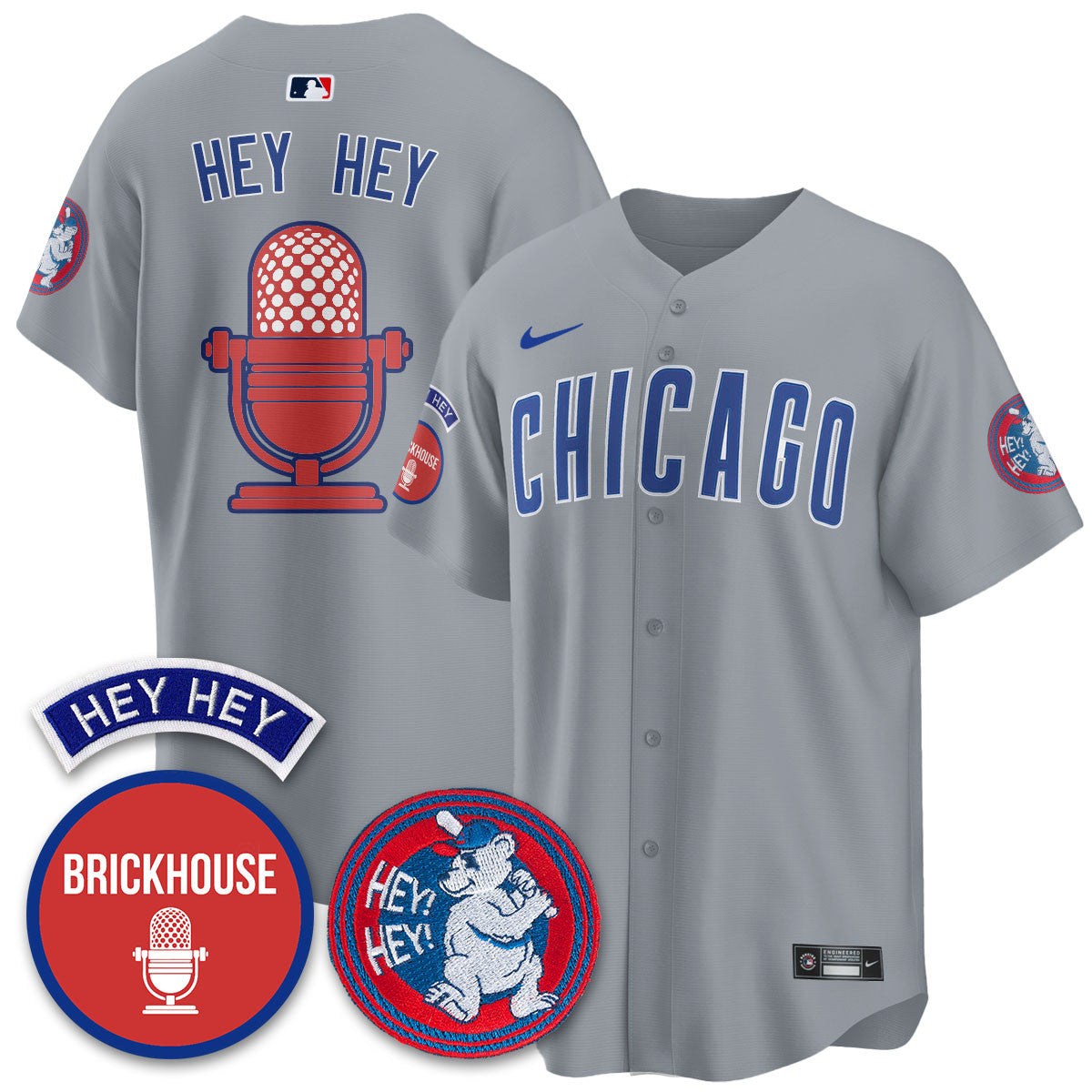 Men's Chicago Cubs Limited Jersey - Jack Brickhouse "Hey Hey" Patch - All Stitched