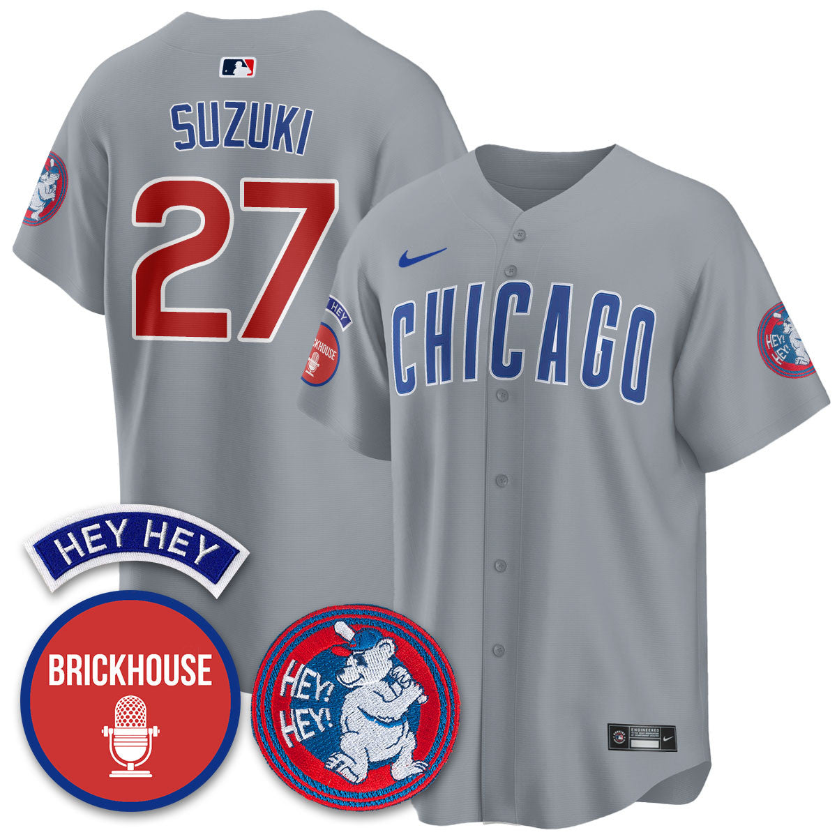 Men's Chicago Cubs Limited Jersey - Jack Brickhouse "Hey Hey" Patch - All Stitched