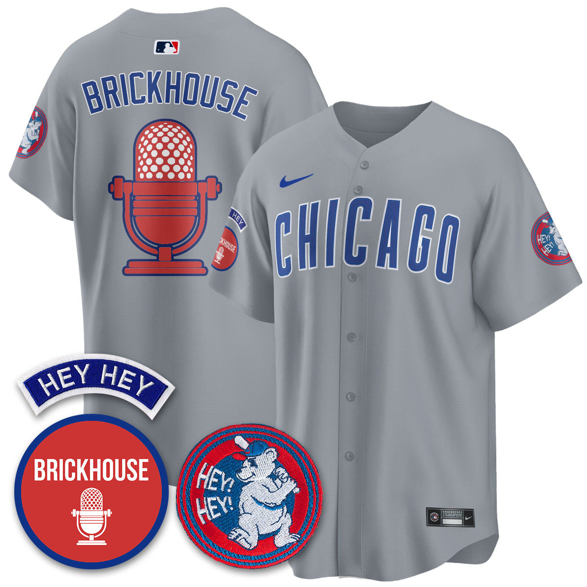 Men's Chicago Cubs Limited Jersey - Jack Brickhouse "Hey Hey" Patch - All Stitched