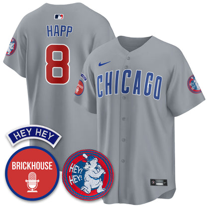 Men's Chicago Cubs Limited Jersey - Jack Brickhouse "Hey Hey" Patch - All Stitched