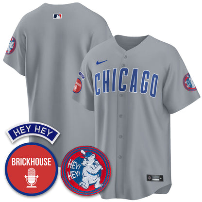 Men's Chicago Cubs Limited Jersey - Jack Brickhouse "Hey Hey" Patch - All Stitched