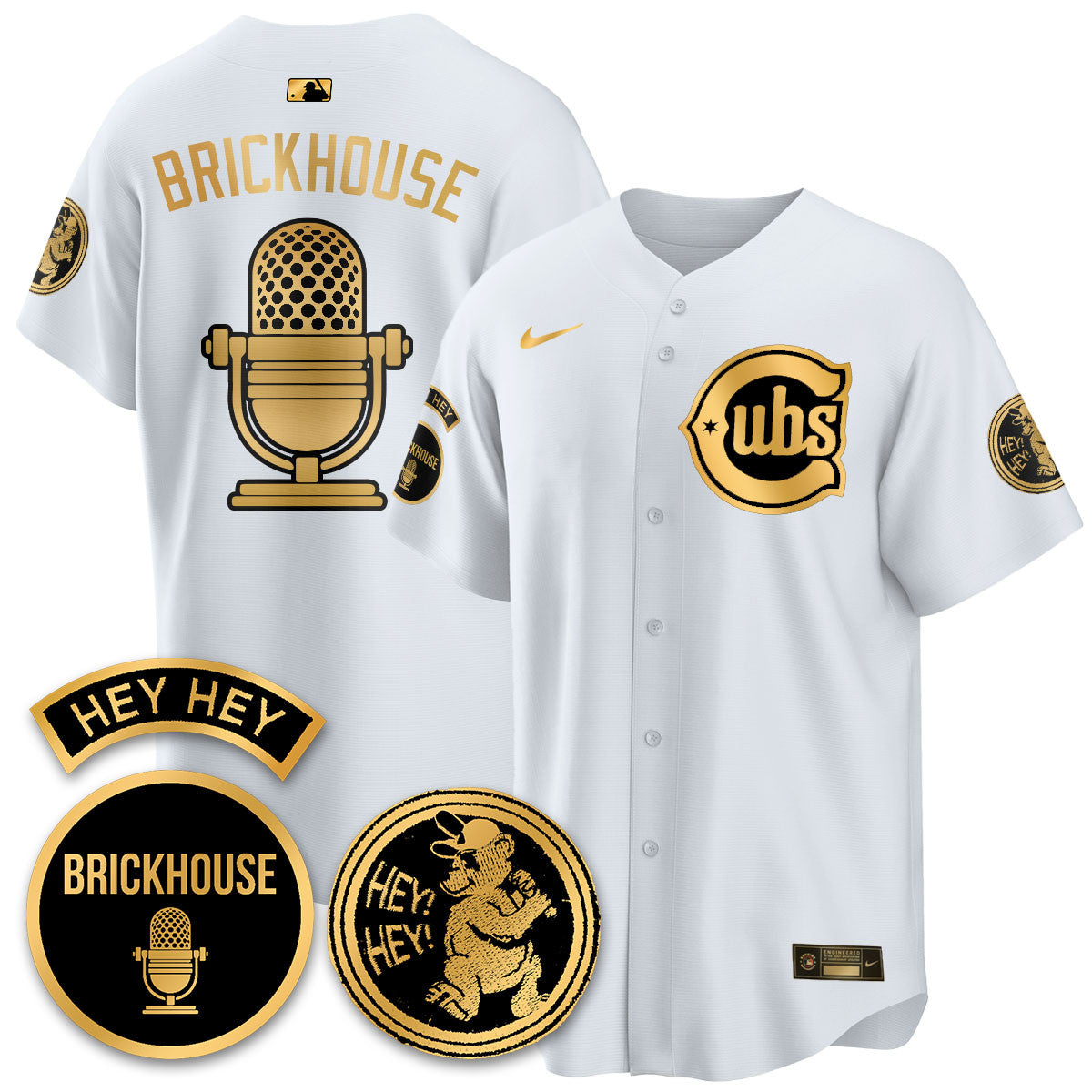 Men's Chicago Cubs Limited Jersey - Jack Brickhouse "Hey Hey" Patch - All Stitched