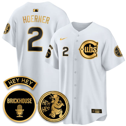 Men's Chicago Cubs Limited Jersey - Jack Brickhouse "Hey Hey" Patch - All Stitched