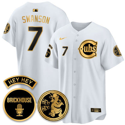 Men's Chicago Cubs Limited Jersey - Jack Brickhouse "Hey Hey" Patch - All Stitched