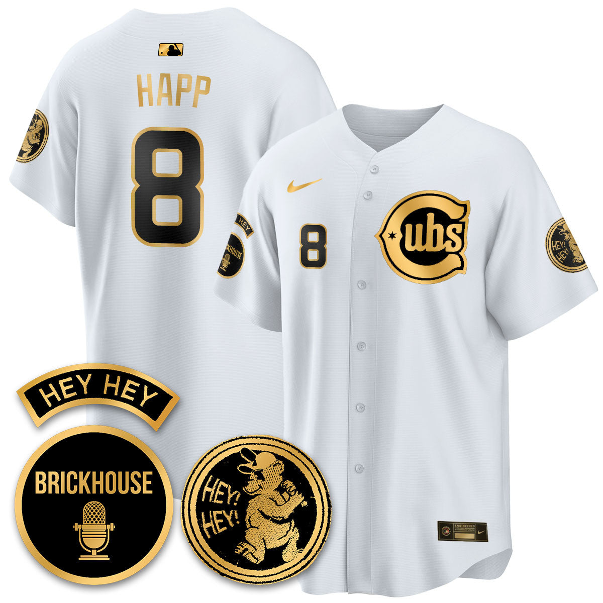 Men's Chicago Cubs Limited Jersey - Jack Brickhouse "Hey Hey" Patch - All Stitched