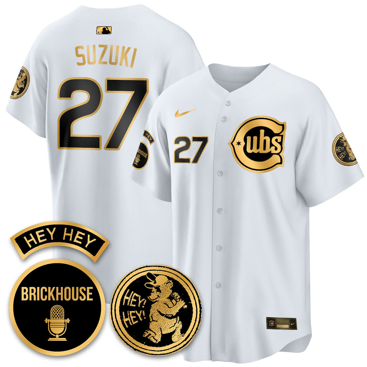 Men's Chicago Cubs Limited Jersey - Jack Brickhouse "Hey Hey" Patch - All Stitched