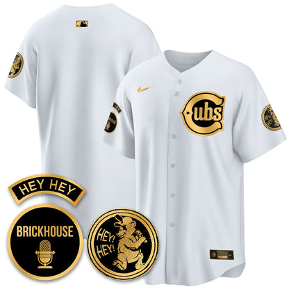 Men's Chicago Cubs Limited Jersey - Jack Brickhouse "Hey Hey" Patch - All Stitched