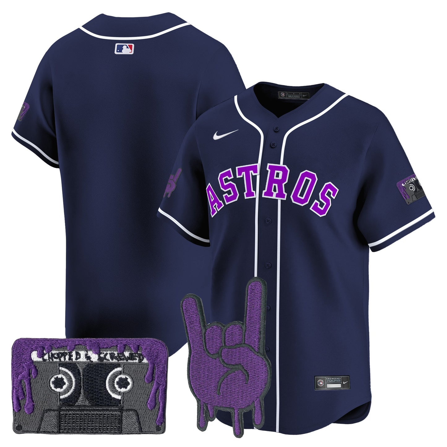 Houston Astros DJ Screw Patch Vapor Premier Limited Jersey - All Stitched